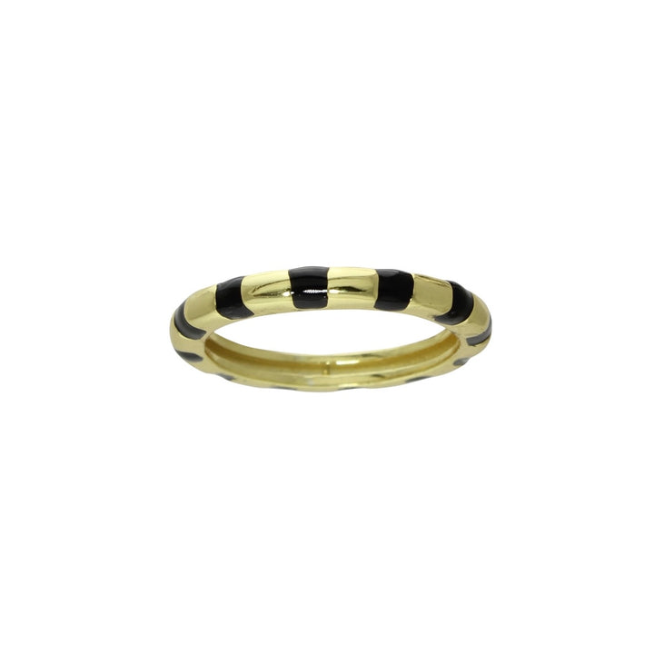 black &amp; gold stripe ring