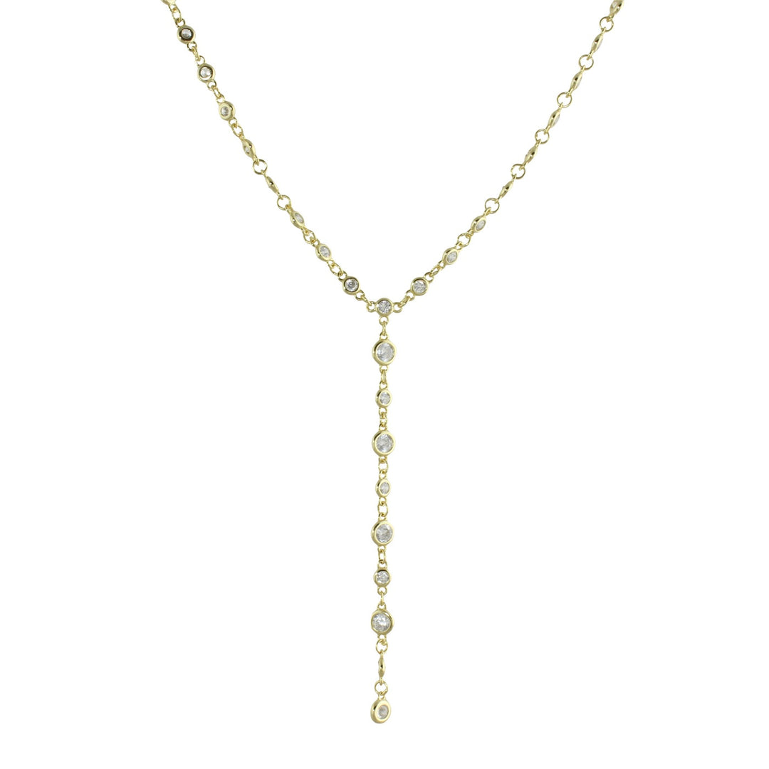 Loaded cz lariat necklace