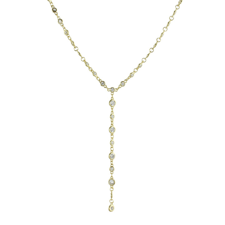 Loaded cz lariat necklace