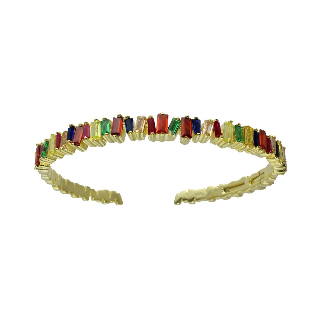 rainbow jagged baguette bangle