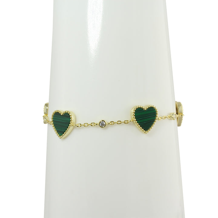 ENAMEL HEART STATION BRACELET