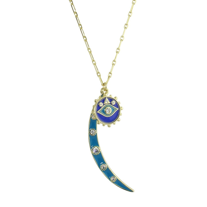 DUO CHARM MOON &amp; EYE NECKLACE
