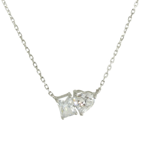 Two stone diamond necklace