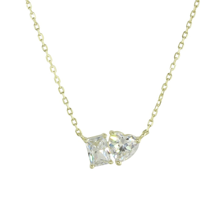 Two stone CZ necklace