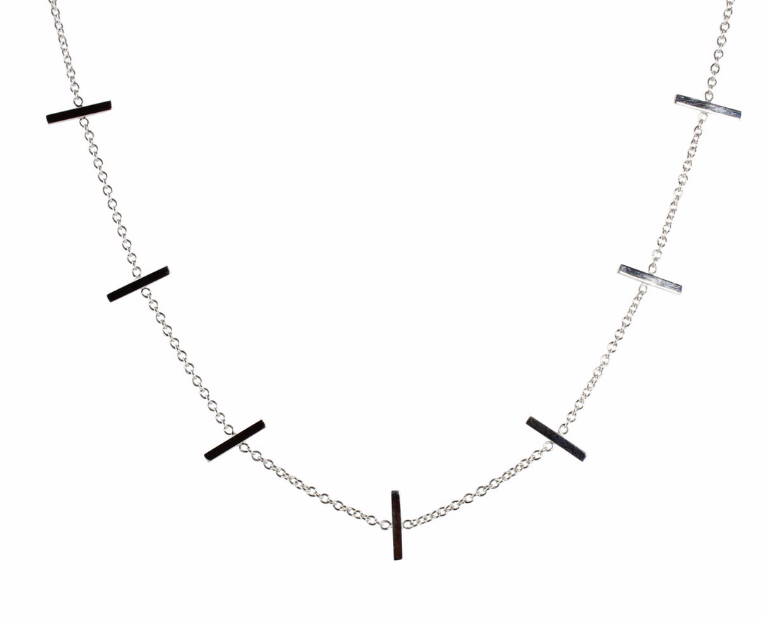 14k GOLD 7 STAPLE NECKLACE