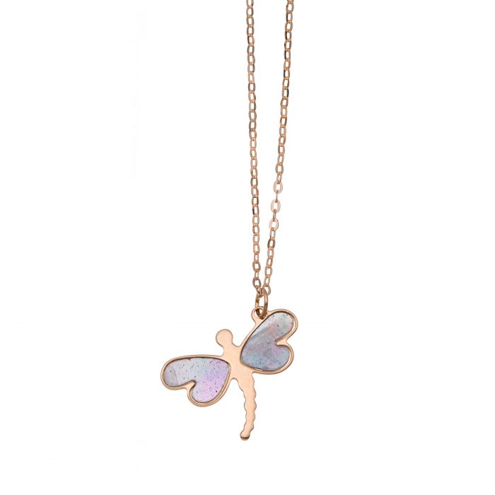 rose gold dragonfly necklace