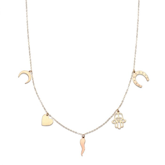 14k gold lucky charm necklace