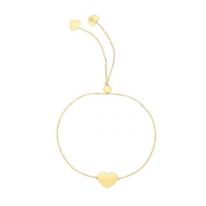 14K GOLD HEART FRIENDSHIP BRACELET