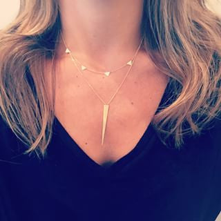 14K MINI TRIANGLE STATION NECKLACE