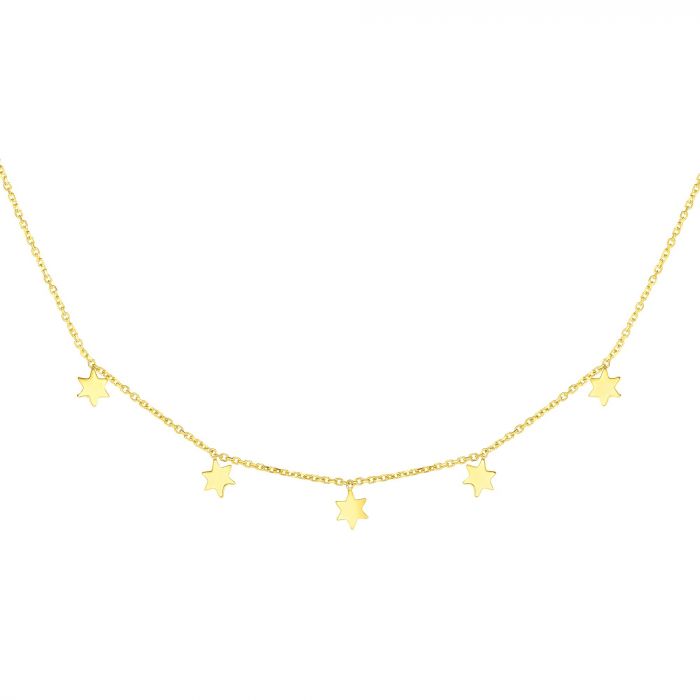 14k gold mini stars necklace