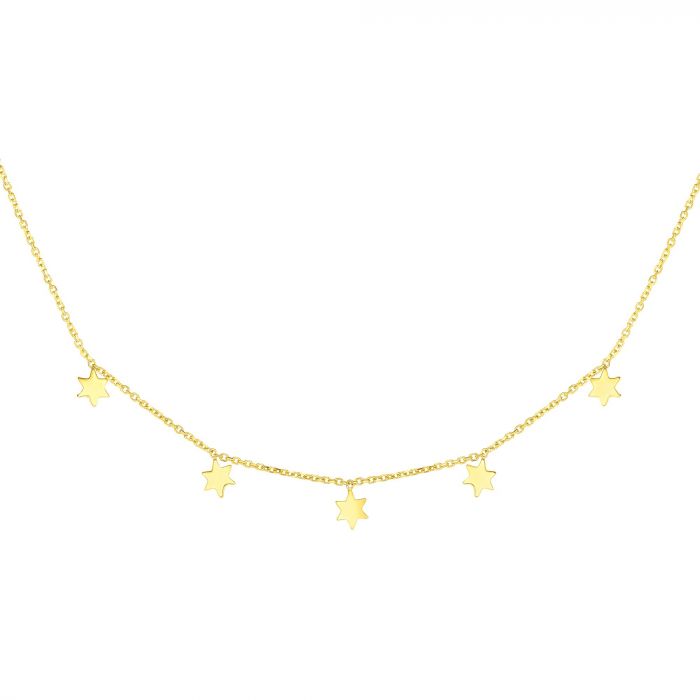 14k gold mini stars necklace 