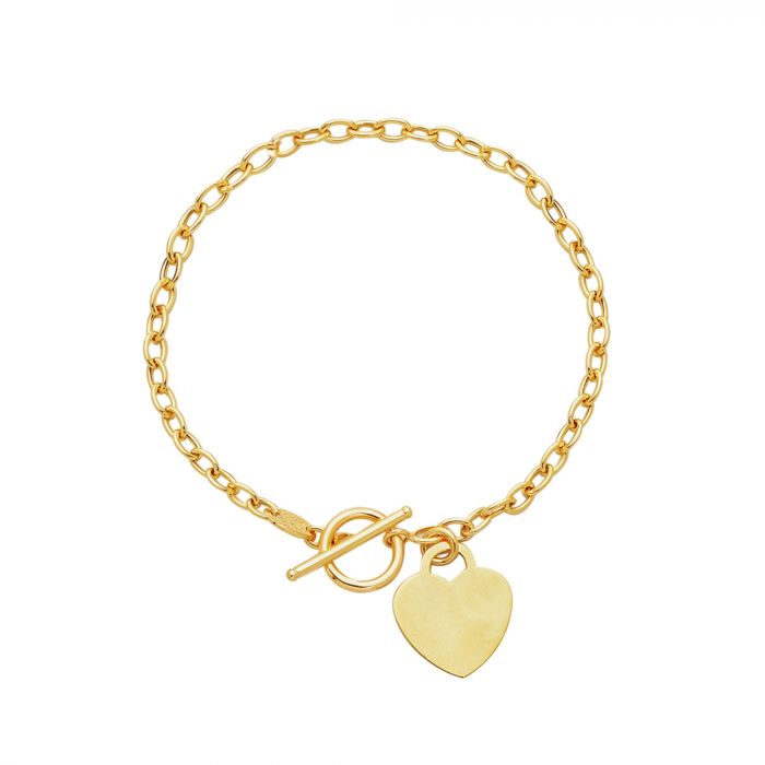gold heart toggle bracelet